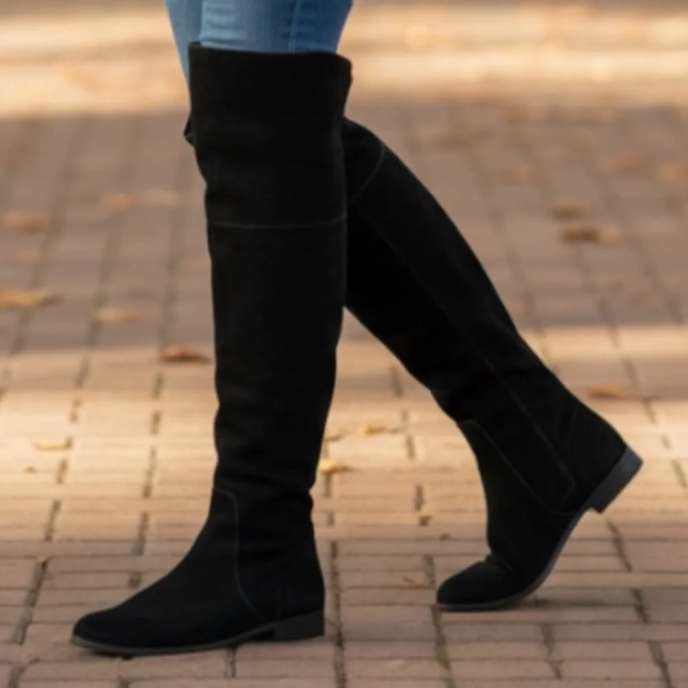 Charles‎ by Charles David Black Suede Knee High Boots Size 8.5